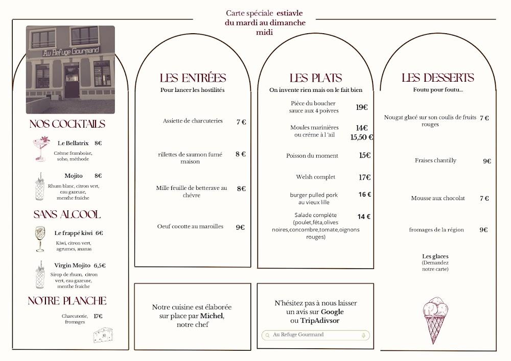 Au refuge gourmand - Menu Image 1