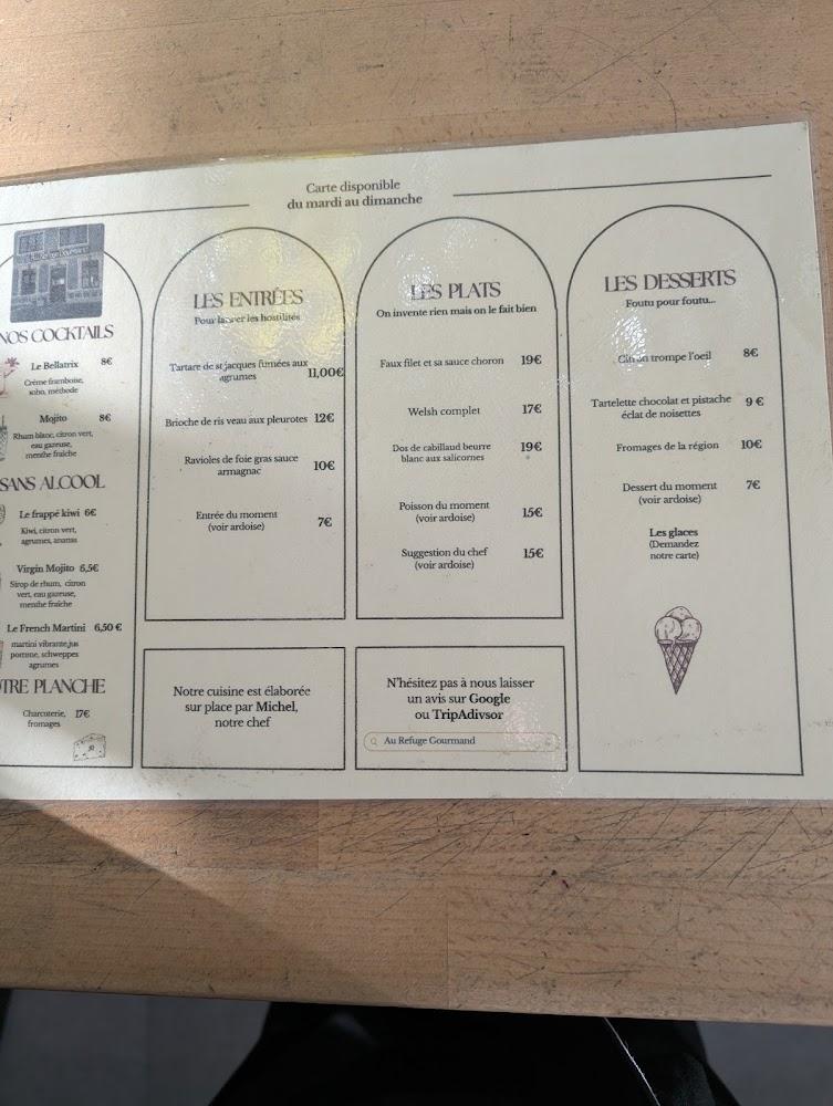 Au refuge gourmand - Menu Image 2